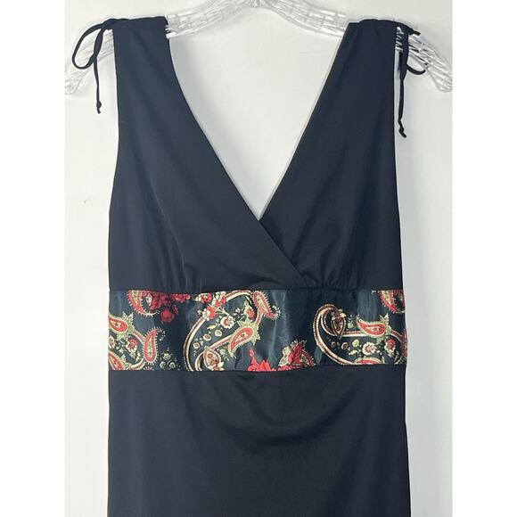 Vintage Ruby Max Empire Midi Dress Large Black Mesh Tulip Hem Whimsigoth 90s Y2K - Picture 3 of 13